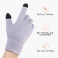 thumbnail image 4 of Winter Thermal Insulated Gloves Men Women Knit Touch Screen Gloves(Purple 2 Pairs), 4 of 5