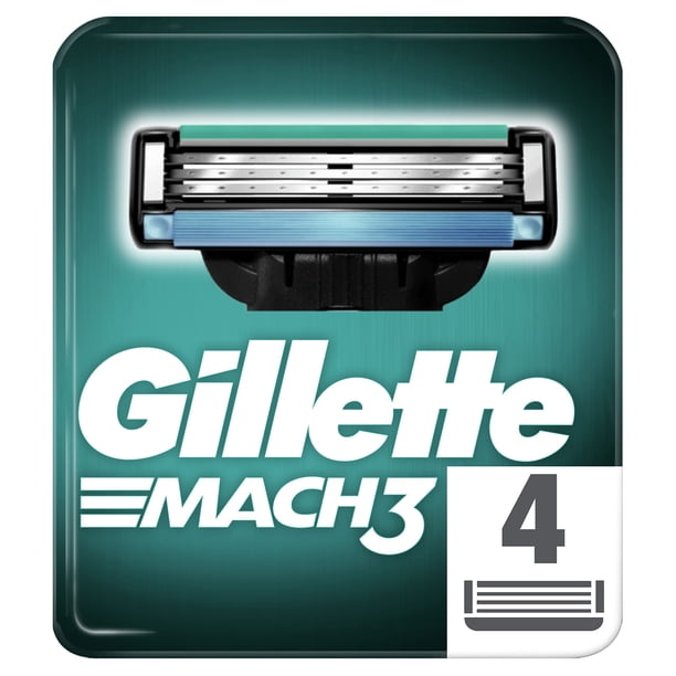 Cuchillas de Repuesto para Afeitar Gillette Mach3 para Hombre, Paquete de 4