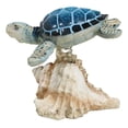 thumbnail image 4 of Ocean Marine Blue Sea Turtle Swimming Over Conch Shell Spring Bobble Figurine, 4 of 9