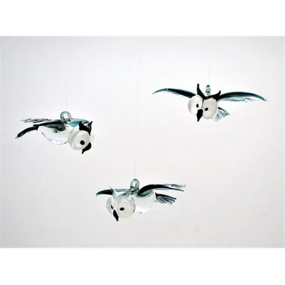 WGK Glass e36-204g Ornament - Grey Owl in Flight