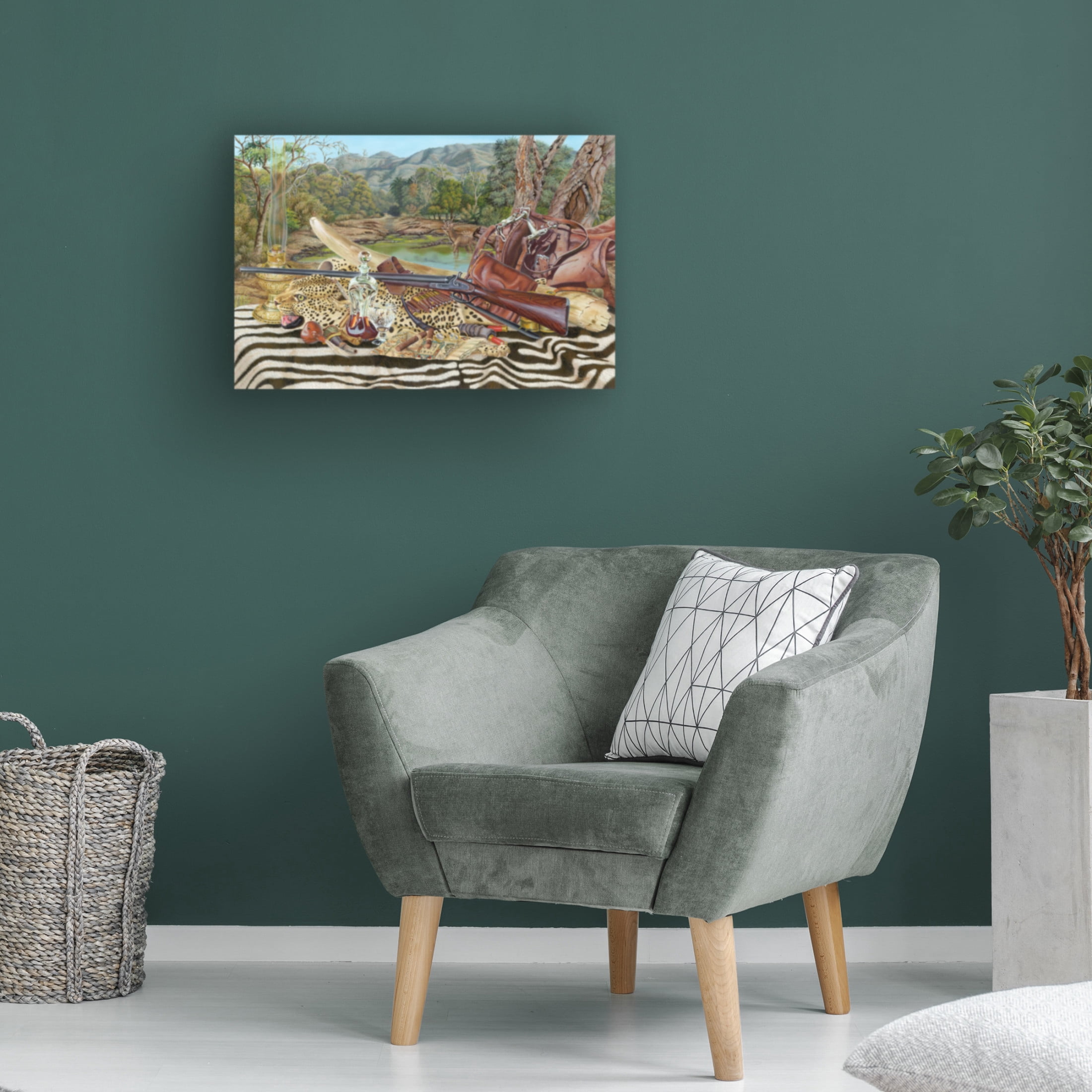 Canvas Wall Art - Delene Lambert 'Hunting Still Life 2' Wall Art for Living Room, Bedroom, or Office Décor by Trademark Fine Art - 32 x 22 Inches