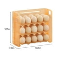 thumbnail image 3 of Contenedor plegable para almacenamiento de huevos con escala de fechas - Bandeja organizadora apilable de 30 ranuras para frigorífico, plástico transparente (verde, gris, naranja), 3 of 6