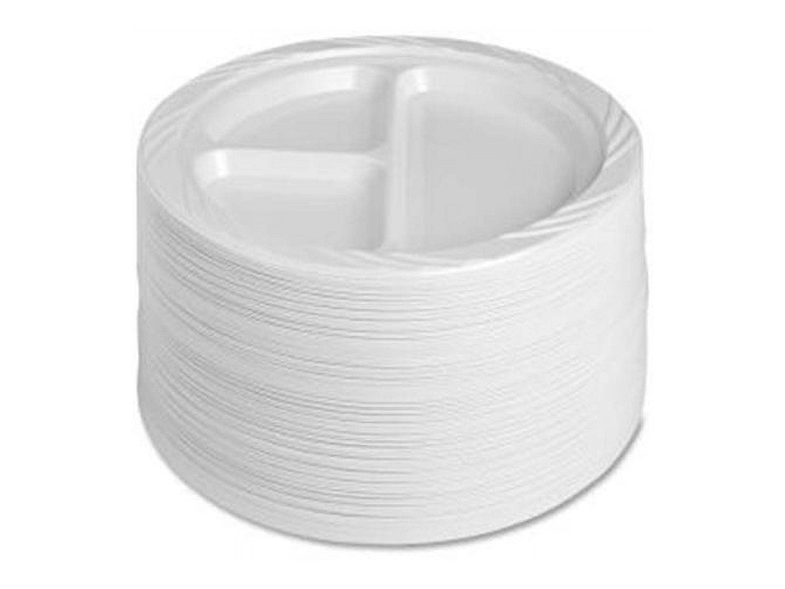 Genuine Joe 3 section Round Plastic Plates 9