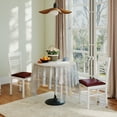 thumbnail image 4 of Gymax Wood Dining Chairs Set of 2 w/Rubber Wood Frame Padded Seat & Slatted Backrest White, 4 of 9