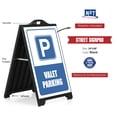 thumbnail image 2 of M&T Displays Black Street SignPro Board, Weatherproof A-Frame Sidewalk Curb Sign with 2 24x36 inch Matt Laminated Anti-Glare VALET PARKING Sticker Signs, Folding Portable Double Sided, 2 of 8