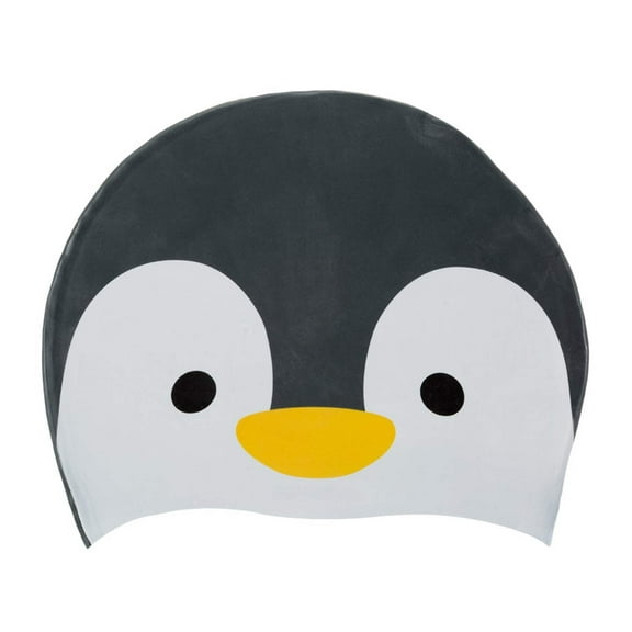 Sporti Penguin Silicone Swim Cap Jr. - Black/White - Jr