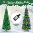 thumbnail image 3 of 12FT Pre-Lit Artificial PVC Pencil Christmas Tree with 250 Warm White LEDs - Slim Two-Tone Design, Easy Assembly Holiday Decor for Home, Office & Parties (Green, 743 Tips), 3 of 6
