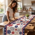 thumbnail image 5 of Lzobxe 4th Of July Table Runner Patriotic Red White Blue Stars and Stripes Tablecloth for Kitchen, Party and Independence Day Festive Dining Table Decor, 5 of 8