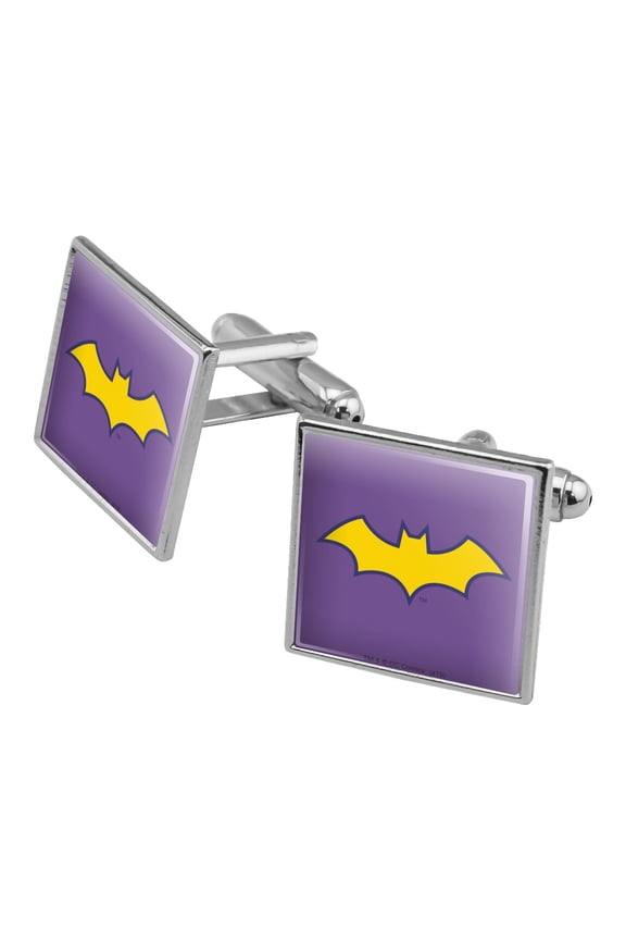 Batman Batgirl Logo Square Cufflink Set - Silver or Gold