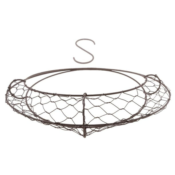 Macetas colgantes de hierro, maceta de metal con forma de cesta para flores, para interiores y exteriores Tamaño de forma de luna