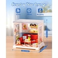 thumbnail image 2 of Robotime DIY Miniature House Kit Super Creator Serious, Country Blue Lounge Dollhouse Building Set, Tiny House 3D Puzzle Craft Kits for Home Decor, Gifts for Adults Kids, 2 of 7