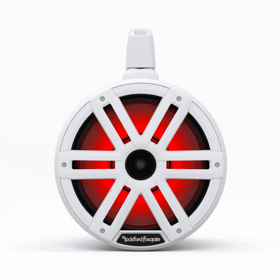Rockford Fosgate M2WL-10H Color Optix 10" Multicolor LED Lighted Marine Grade Horn Loaded Speakers in Wake Tower Enclosures - White (Pair)