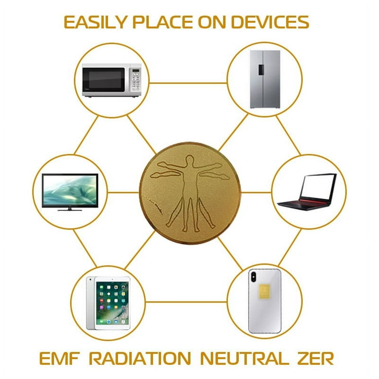 24K Golden Anti-Radiation Protector Round EMF Protecor Cell Phone Sticker  EMR Blocker 