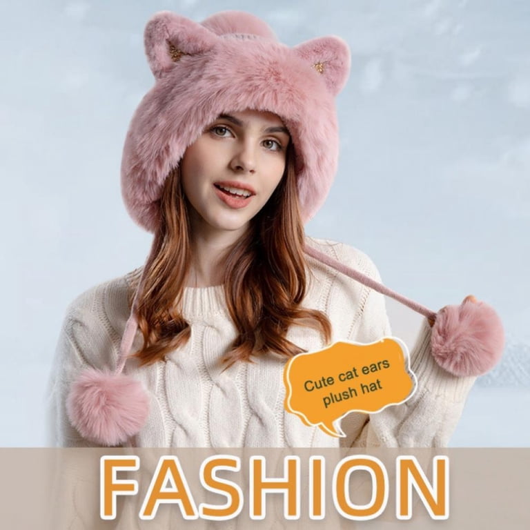 Women\'s Winter Cute Cat Ears Knit Hat Ear Flap Crochet Beanie Hat Bellady Winter Cute Cat Ears Knit Hat Ear Flap Crochet  main image 4