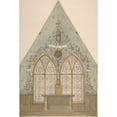 thumbnail image 2 of Jules-Edmond-Charles Lachaise 13x18 Gold Ornate Wood Frame and Double Matted Museum Art Print Titled - Design for Altar and Chapel, Farnborough (1880-86), 2 of 4