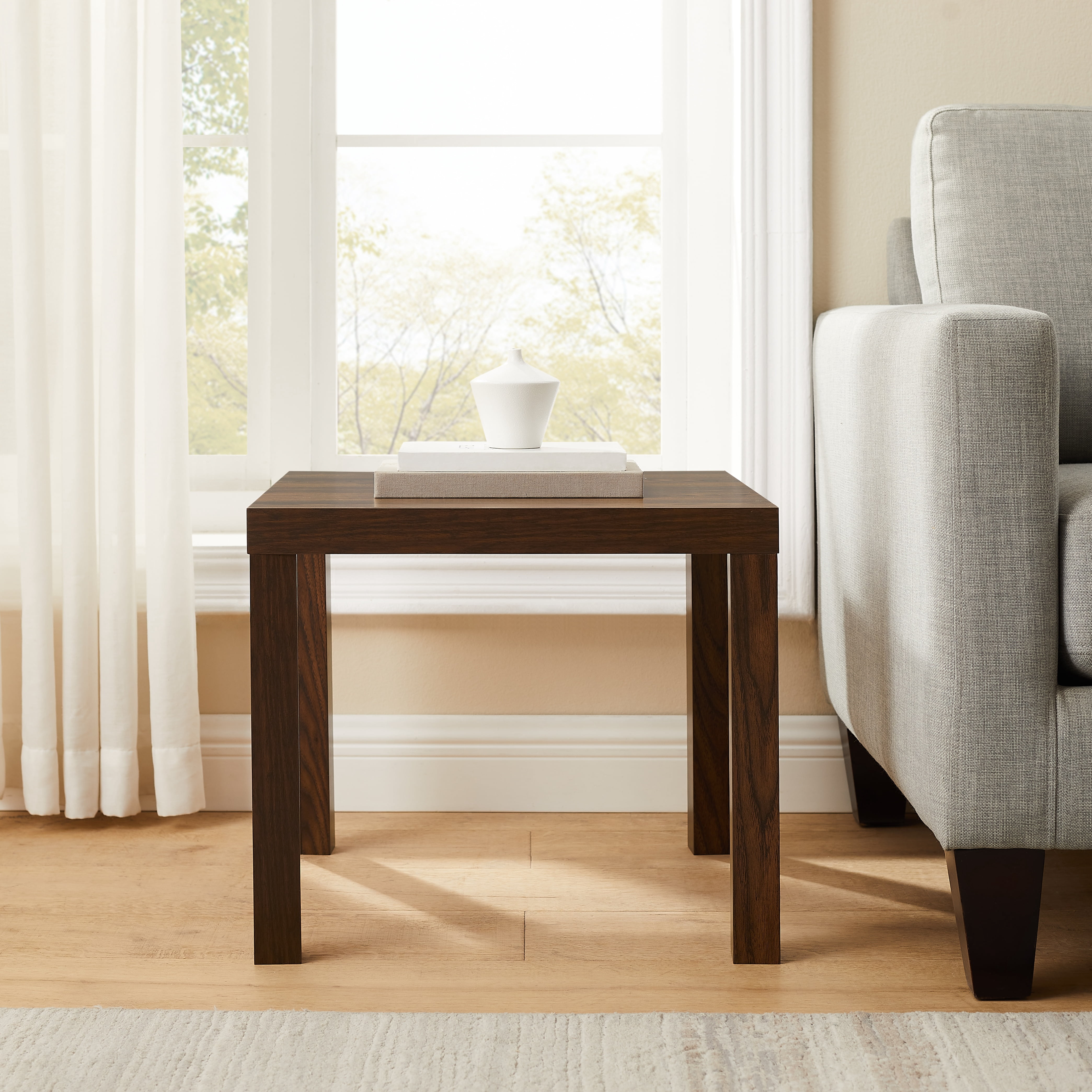 Mainstays Parson End Table, Walnut Finish