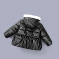 thumbnail image 3 of Ruffled Girls Jacket Coat Loose Winter Warm Soft Collar Hooded Outerwear Light Puffer Jacket for Infants Toddlers Kids Girl 18M-6T, 3 of 7