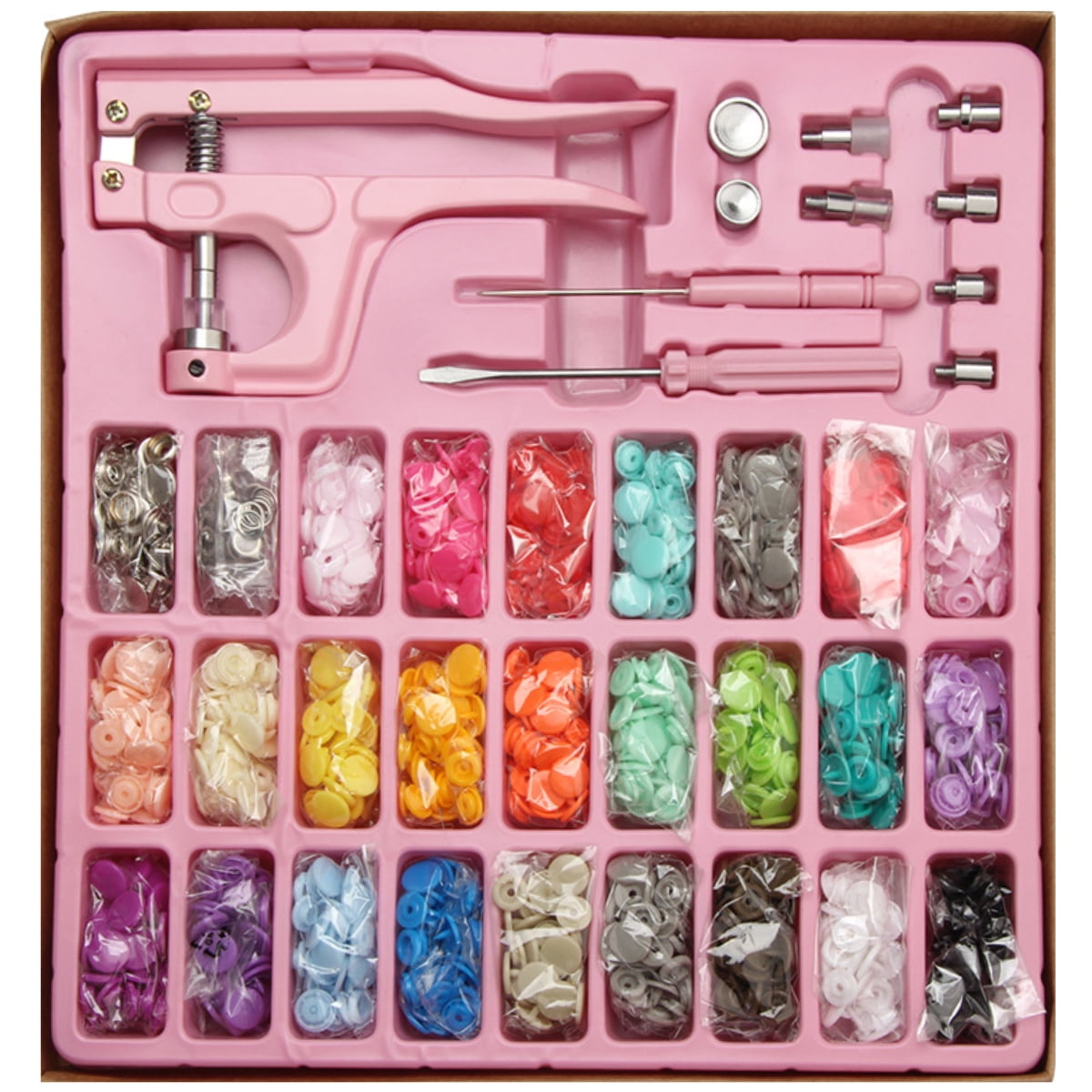 Gotydi 300 Sets Resin Snaps and Tool Kit with Pliers 5 Shapes 25 Colors  Metal Button Snap Fasteners DIY Snap Button Set for Baby Children's  Clothing Bag Hat Sewing 
