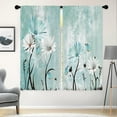 thumbnail image 3 of Teal Farmhouse Flower Curtains, Blue Floral Daisy Window Curtains 42x63 Inch for Bedroom Living Room, Rustic Country Vintage Turquoise Window Drapes Treatment Fabric Rod Pocket (2 Panels, 3 of 6