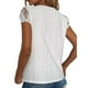 thumbnail image 2 of Gibobby Blusa Casual de Mujer Tops verano para mujer, camisetas con botones y escote en V retazos encaje, camisetas manga corta, camisetas inform(Blanco,XL), 2 of 5