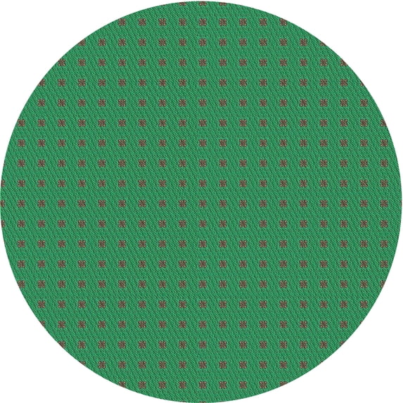Ahgly Company Machine Washable Indoor Round Transitional Forest Green Area Rugs, 5' Round