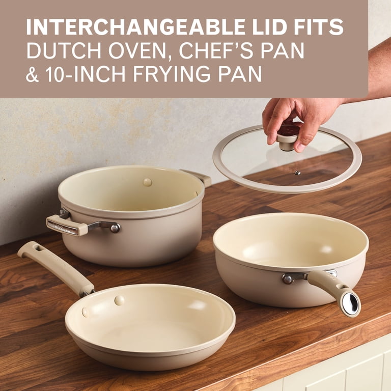 Farberware TrueCook 12-Piece Ceramic Cookware Set, Taupe photo 3