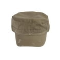 thumbnail image 4 of Distressed Washed Vintage Army Cap Military Style Hat, Khaki, 4 of 4
