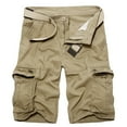 thumbnail image 5 of zeranth Men Casual Solid Color Breathable Multi Pockets Short Cargo Pants Beach Shorts, 5 of 7