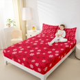thumbnail image 4 of Homewish Winter Xmas Snowflake Full Size Sheets 4-Piece for Teens,Merry Christmas Breathable Bed Sheets,Polka Dots Lightweight Sheet Sets,Microfiber Bedroom Decor, 4 of 7