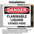 thumbnail image 3 of Flammable Liquids Stored Here OSHA Danger Vinyl Decal Label 14 Inch x 10 Inch - 5 Pack, 3 of 6
