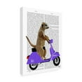 thumbnail image 2 of Trademark Fine Art 'Meerkat On Lilac Moped' Canvas Art by Fab Funky, 2 of 3