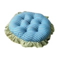 thumbnail image 2 of Lenkho Striped Tufted Round Seat Cushion with Ruffle Edge, Soft Padded Decorative Chair Pad, Comfort Thick Floor Sitting Cushion for Dining Chair, Kitchen Seat, Living Room, Bedroom Balcony, 2 of 6