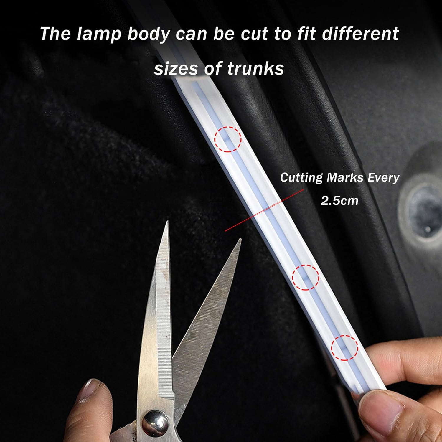 Dynamic Flowing Car Trunk Light Strip, 2025 New Trunk Cargo Ambient Lighting, Led Strip Lights for Interior Illumination Decorations, Invisible Installation