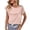 Pink, variant on Womens Tops T Shirts Solid Color Short Sleeve Fit Crop Going Out Tight Summer Basic Plain Tees Blouses Pink L