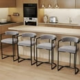 thumbnail image 2 of Guyou Fabio 26" Upholstered Bar Height Bar Stools with Metal Frame, Grey/Fur(Set of 4), 2 of 12