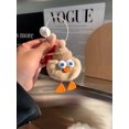 thumbnail image 1 of Lindo llavero colgante de coche de pato de piel de conejo, muñeco de peluche, pequeño colgante de bolsa de bola de carbón, 1 of 6