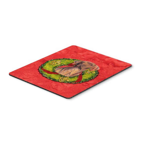 Vizsla Christmas Wreath Mouse Pad Hot Pad or Trivet