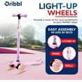 thumbnail image 5 of Dribbl 3-Wheel Kids Scooter - Lean-to-Steer Technology, Adjustable Height Handlebar, Wide Anti-Slip Deck, Scooter for Boys & Girls Ages 2+, Child Safety Approved, Support Riders Up to 165 lbs, Purple, 5 of 6