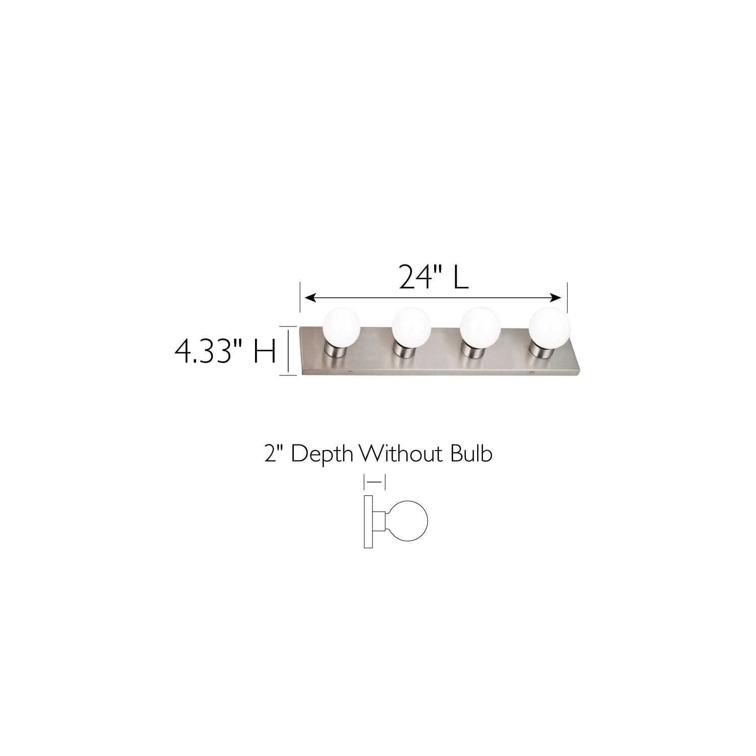 Design House Contemporary 4 Light Satin Nickel Dimmable Vanity Light