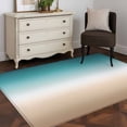 thumbnail image 3 of Area Rug 4'x6',Teal Beige Ombre Cream Non-slip Runner Rug Carpet for Bedside,Modern Turquoise Abstract Art Aesthetics Outdoor Indoor Area Rugs Mat for Entryway/Living Room/Bedroom/Kitchen/Office, 3 of 9
