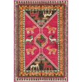 thumbnail image 1 of Unique Loom Sedona Over-Dyed Animals Rug 2' x 3' Rectangle Pink/Beige, 1 of 1