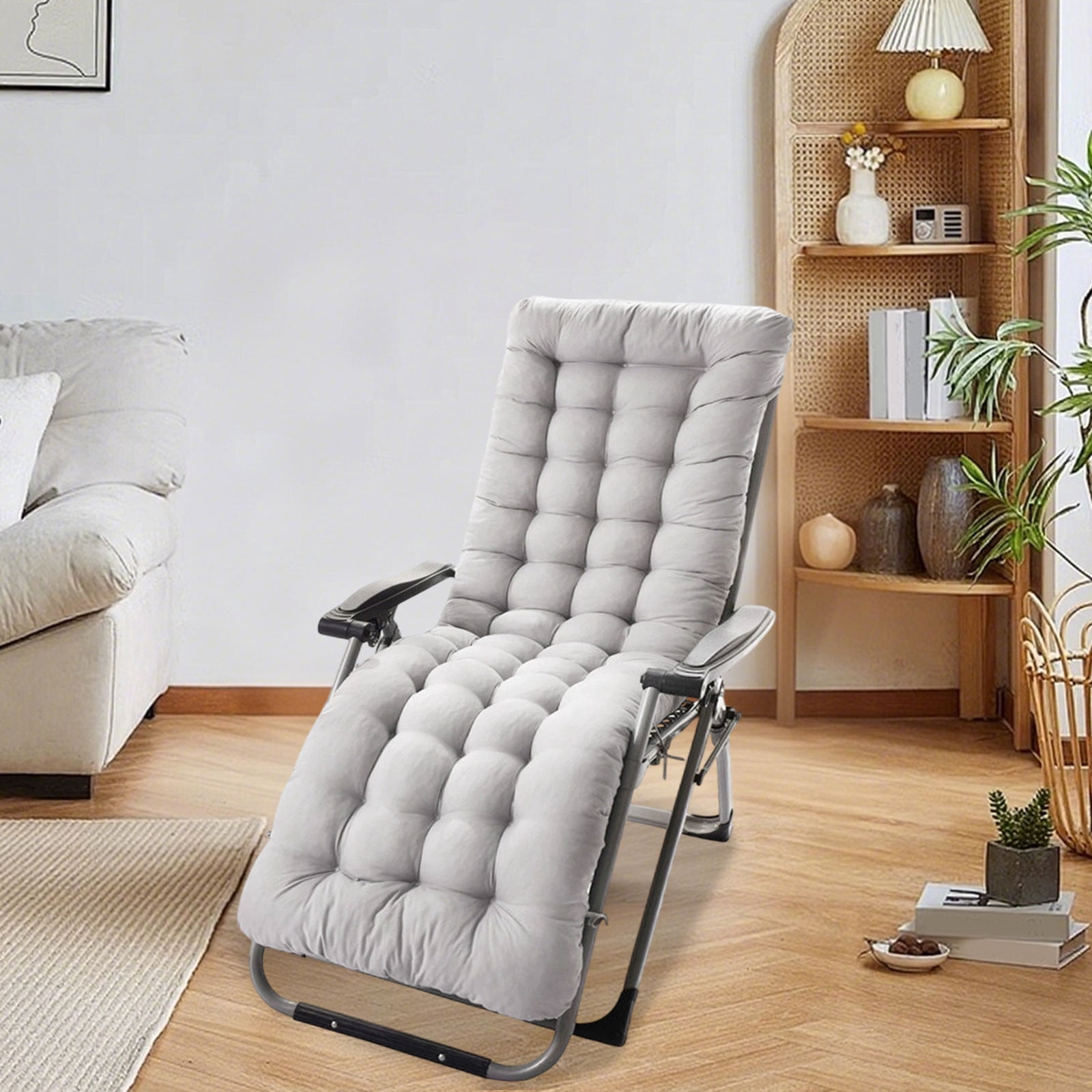 Lounge Chair Cushion,Outdoor Lounge Chair Cushions,Seat Cushions,Lounge Chair Cushion,Cushions for Outdoor Furniture,Patio Cushions Chaise Outdoor Mattress Recliner Quilted Thick(Gray)