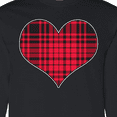 thumbnail image 4 of Inktastic Red Plaid Heart Long Sleeve T-Shirt, 4 of 5