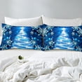 thumbnail image 3 of Erosebridal Christmas Tree Comforter Cover , Blue Snowflake Duvet Cover , Adult Teenager Bedding , Lightweight Bedroom Decorative, 2pcs（No Comforter）, 3 of 7