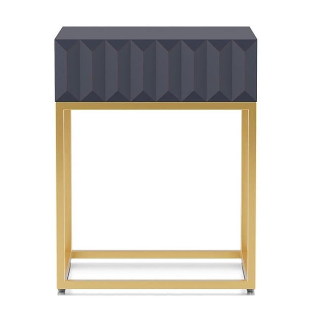 Furniture of America Giffore Metal 1-Drawer Side Table in Antique Blue