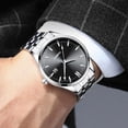 thumbnail image 3 of Mens Stainless Steel Analog Watch Mens Wrist Dress Water Proof Watch Quartz Classic Work Business Casual Watch With Roman Numeral, 3 of 6