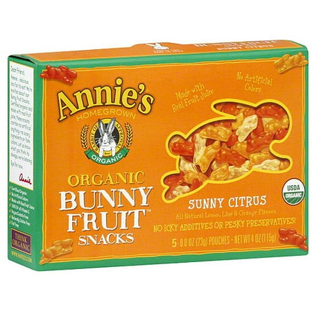 Annie's Homegrown Bunny Sunny Citrus Fruit Snack, 5ct (Pack of 12)