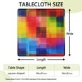 thumbnail image 2 of Colorful Rainbow Checkered Pattern Square Fitted Tablecloth with Elastic Edge,Square Table Cover,Washable Elastic Table Cover for Home Kitchen Party Decor 36"x36", 2 of 6