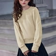 thumbnail image 5 of UQJfacai Girls Sweatshirt Kids Fall Casual Crop Tops Crewneck Fleece Pullover Winter Long Sleeve Shirts with Thumb Hole 4-15 Years, 5 of 6