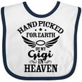 thumbnail image 3 of Inktastic Handpicked for Earth by My Gigi in Heaven with Angel Wings Boys or Girls Baby Bib, 3 of 4